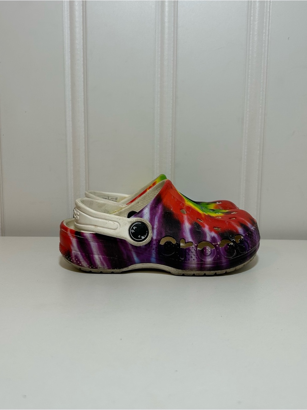 CROCS Kids Tie-Dye Clog in Purple, Red, Green, Yellow
